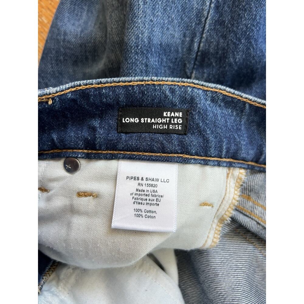 New VERONICA BEARD Keane Split Hem Straight-Leg Bright Blue High Rise Jeans 27 - Picture 5 of 8